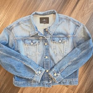 💎 7 FOR ALL MANKIND Cropped Trucker Jacket, Women's Size Large